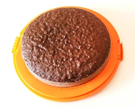 Chocolate sponge cake Stock Photos