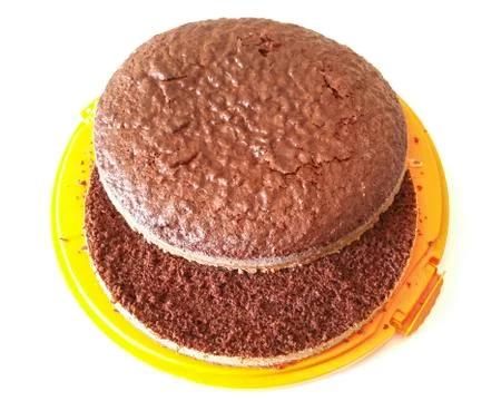 Chocolate sponge cake Stock Photos