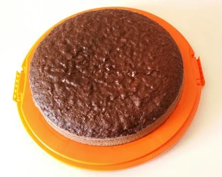 Chocolate sponge cake Stock Photos