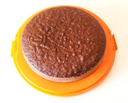 Chocolate sponge cake Stock Photos