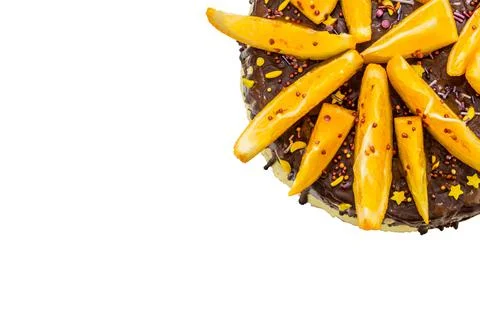 Chocolate sponge cake Stock Photos