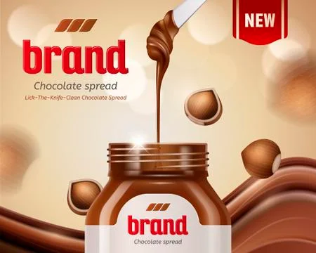 Chocolate spread ads Stock Illustration