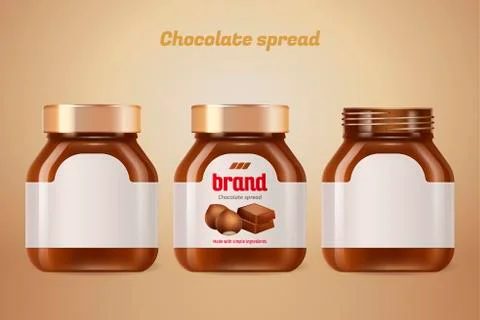 Chocolate spread bottles 스톡 일러스트