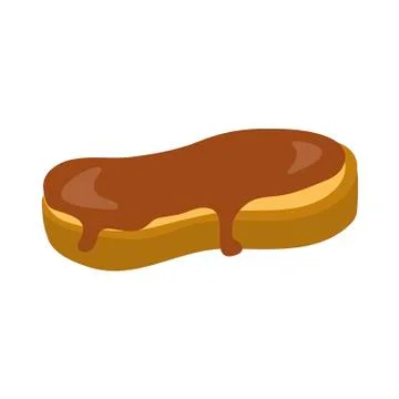 Chocolate spread on bread on white background. Vector illustration in trendy 스톡 일러스트