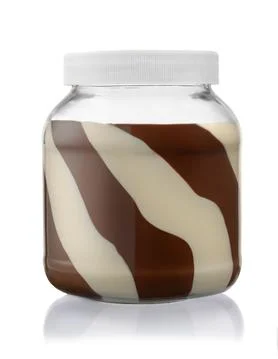 Chocolate spread jar Stock-Fotos
