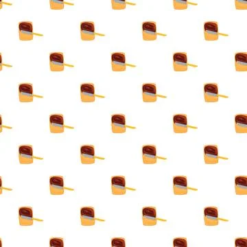 Chocolate spread on toast breakfast pattern design 스톡 일러스트