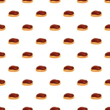 Chocolate spread toast snacks seamless pattern background Stock Illustration