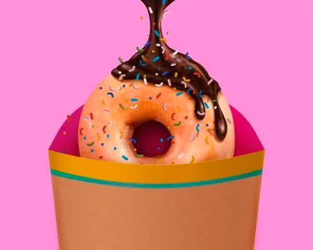 Chocolate sprinkled donut Stock Illustration