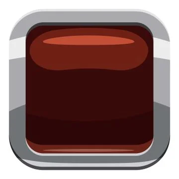 Chocolate square button icon, cartoon style Stockillustratie