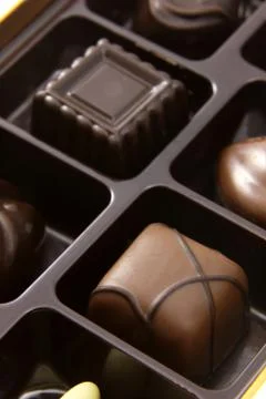 Chocolate square truffles Stock Photos