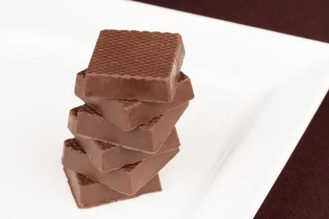 Chocolate Squares Stacked Stock Photos