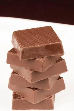 Chocolate Squares Stacked Vertically Foto stock