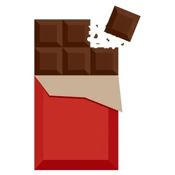 Chocolate stick red wrap with bite marks Stock Illustration