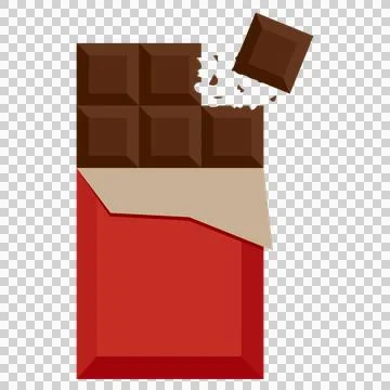 Chocolate stick red wrap with bite marks Stock Illustration