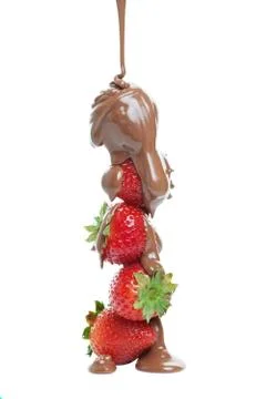 Chocolate strawberries Stock Photos