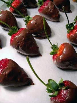 Chocolate Strawberries Stock Photos