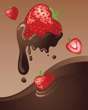 Chocolate strawberry Stock Illustration