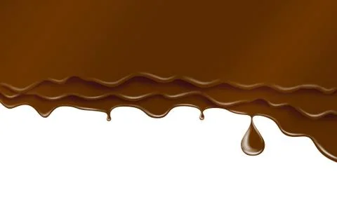 Chocolate streams isolated on white Stock Illustration
