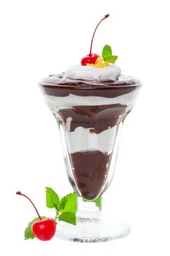 Chocolate sundae Stock Photos