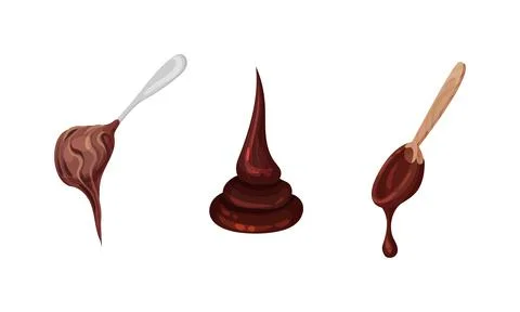 Chocolate Sweet Paste for Spreading on Bread and Toast Vector Set Stock Illustration