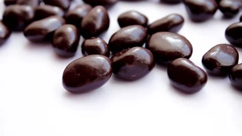 Chocolate sweets with almond Stock Footage 141186755