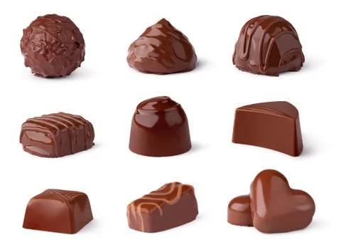 Chocolate sweets collection Stock Photos
