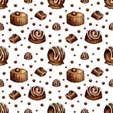 Chocolate sweets pattern Illustrazione stock