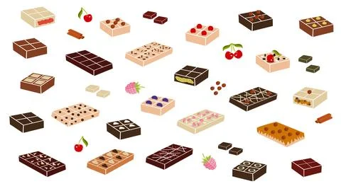 Chocolate sweets set イラスト素材