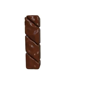 Chocolate symbol made from diagonal bars. letter i Illustrazione stock