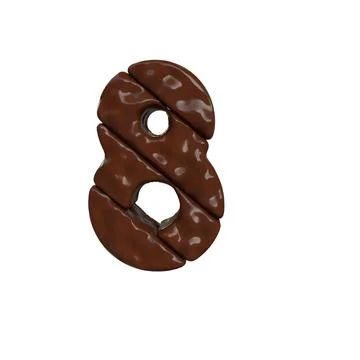 Chocolate symbol made from diagonal bars. number 8 Stock Illustration