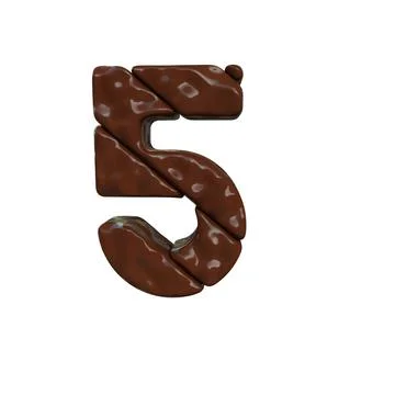 Chocolate symbol made from diagonal bars. number 5 Stock Illustration