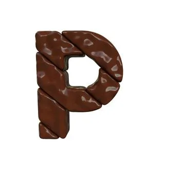 Chocolate symbol made from diagonal bars. letter p Illustrazione stock