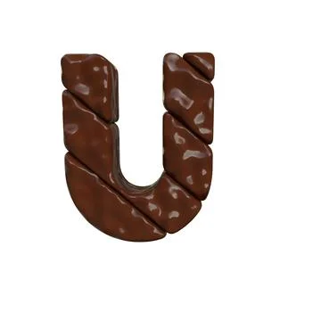 Chocolate symbol made from diagonal bars. letter u Illustrazione stock