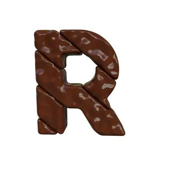 Chocolate symbol made from diagonal bars. letter r Stock Illustration