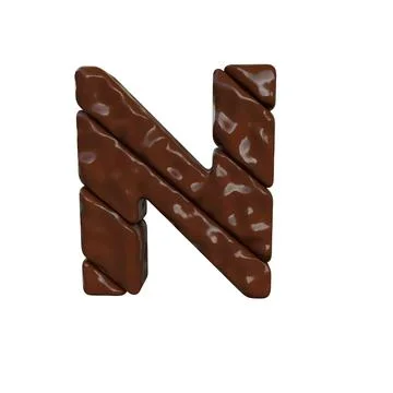 Chocolate symbol made from diagonal bars. letter n Illustrazione stock