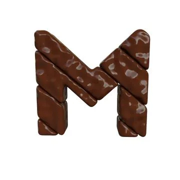 Chocolate symbol made from diagonal bars. letter m Stock Illustration
