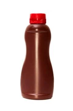 Chocolate syrup bottle Stock Photos