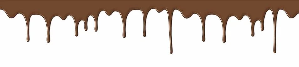 Chocolate syrup drip pattern isolated on a white background Stock Illustration
