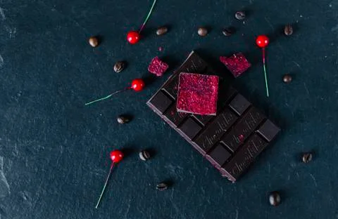 Chocolate On Table Stock Photos