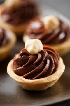Chocolate tartlette Stock Photos
