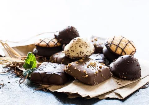 Chocolate tea biscuits Stock Photos