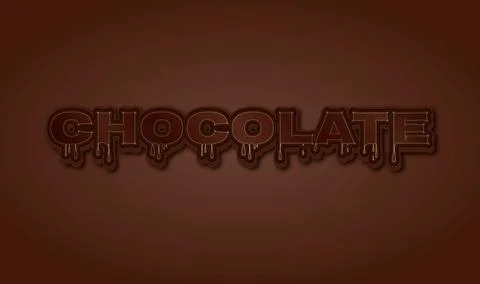 Chocolate text effect design chocolate color background, 3d text effect Stock Illustration