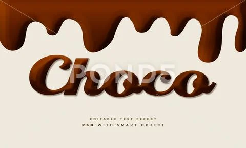 Chocolate text effect PSD Template
