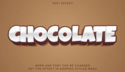 Chocolate text effect template in 3d design Stock Illustration