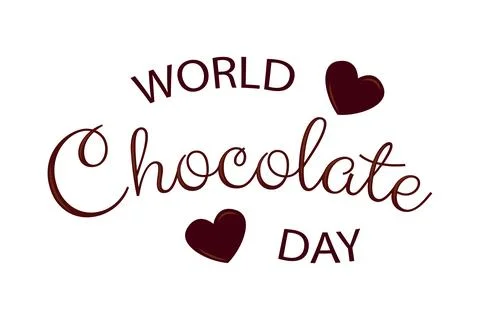 Chocolate text isolated on white background for World Chocolate Day. Elegan.. Stock Illustration