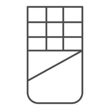 Chocolate thin line icon. Open Chocolate bar illustration isolated on white イラスト素材