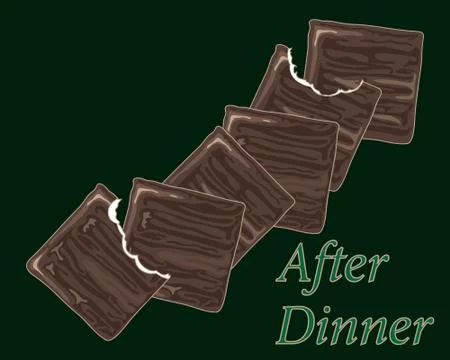 Chocolate thin mints Stock Illustration