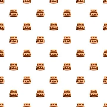 Chocolate tier cakes seamless pattern illustration Stock Illustration