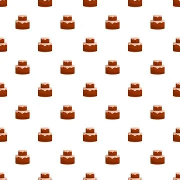 Chocolate tiered cake pattern for bakery background Stock Illustration