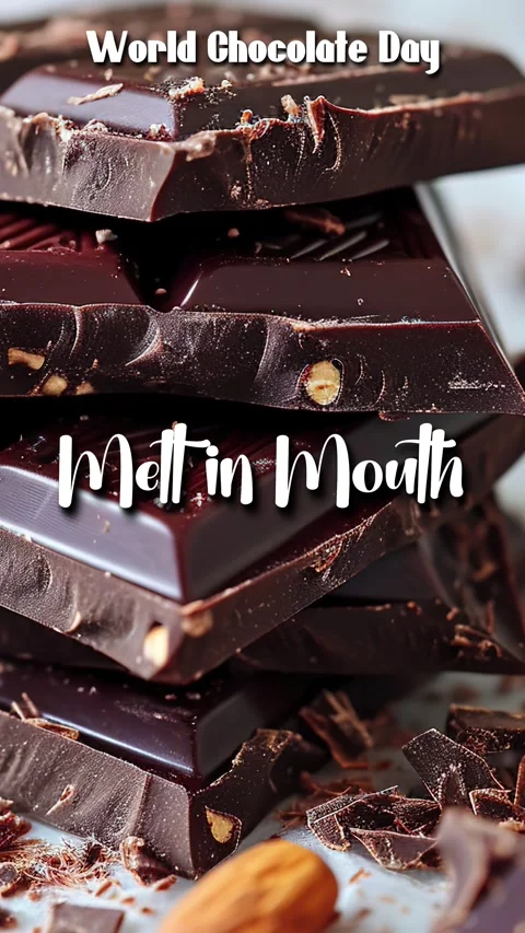 Chocolate Title Quote In Cursive Typography Animation Melt in Mouth Stock Footage 295494927
